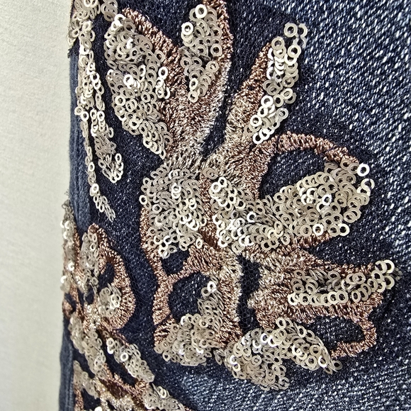 WHBM Sequin Lace Jeans The Slim Size 12S NWT - Picture 15 of 16